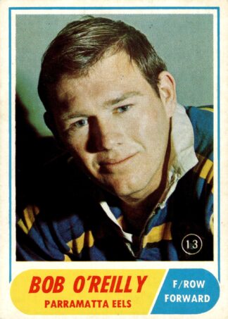 1969 Scanlens Common Card - Base 13 Bob O'Reilly Parramatta Eels