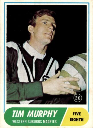 1969 Scanlens Common Card - Base 26 Tim Murphy Western Suburbs Magpies