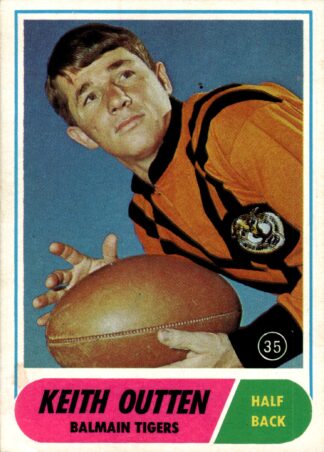 1969 Scanlens Common Card - Base 35 Keith Outten Balmain Tigers