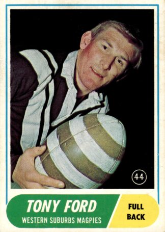1969 Scanlens Common Card - Base 44 Tony Ford Western Suburbs Magpies