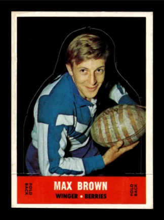 The NRL Trading Card Specialists 8 1969 Stand-Up Plaks - Card 04 Max Brown Canterbury Berries