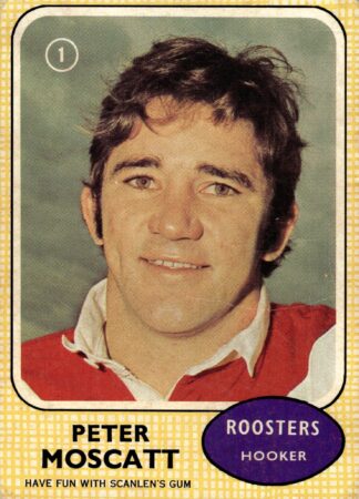 1970 Scanlens Common Card - Base 01 Peter Moscatt Eastern Suburbs Roosters
