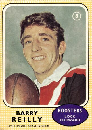 1970 Scanlens Common Card - Base 05 Barry Reilly Eastern Suburbs Roosters