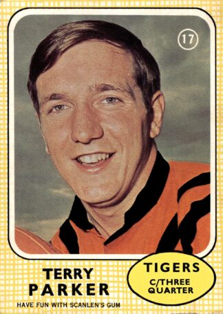 1970 Scanlens Common Card - Base 17 Terry Parker Balmain Tigers