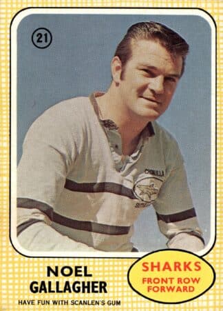 1970 Scanlens Common Card - Base 21 Noel Gallagher Cronulla Sharks