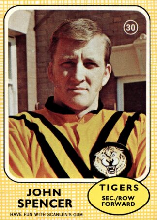 1970 Scanlens Common Card - Base 30 John Spencer Balmain Tigers
