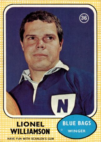 1970 Scanlens Common Card - Base 36 Lionel Williamson Newtown Blues