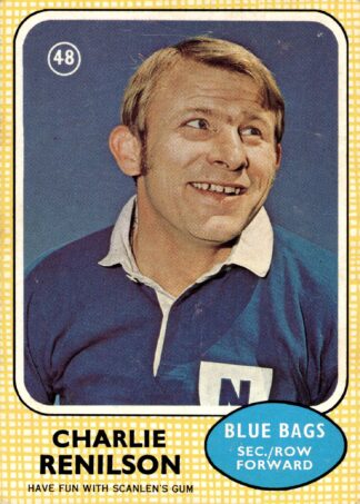 1970 Scanlens Common Card - Base 48 Charlie Ronilson Newtown Blues