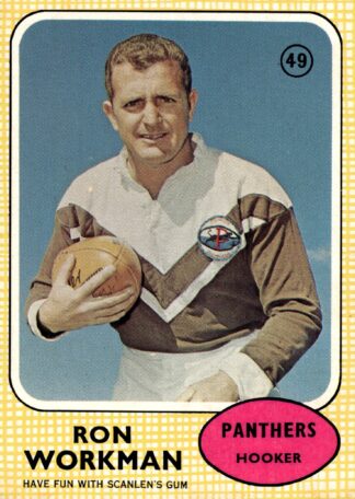 1970 Scanlens Common Card - Base 49 Ron Workman Penrith Panthers