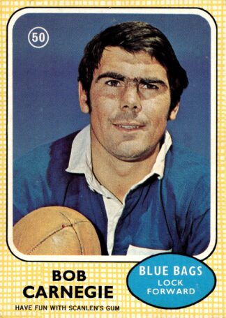 1970 Scanlens Common Card - Base 50 Bob Carnegie Newtown Blues