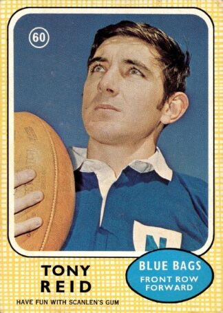 1970 Scanlens Common Card - Base 60 Tony Reid Newtown Blues