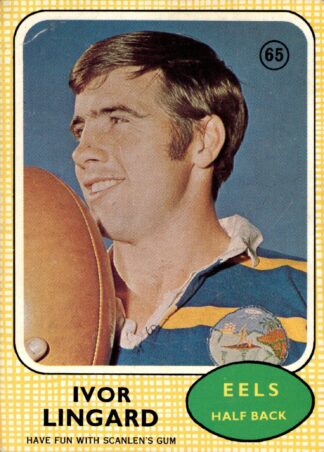 1970 Scanlens Common Card - Base 65 Ivor Lingard Parramatta Eels