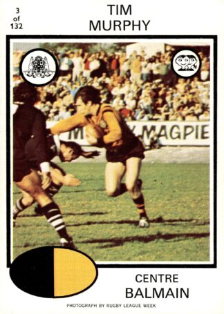 1975 Scanlens Common Card - Base 003 Tim Murphy Balmain Tigers