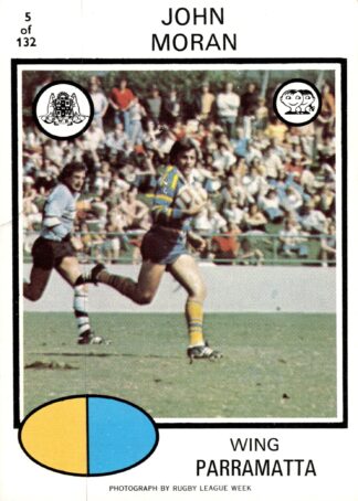 1975 Scanlens Common Card - Base 005 John Moran Parramatta Eels