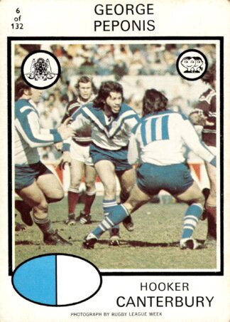 1975 Scanlens Common Card - Base 006 George Peponis Canterbury Berries