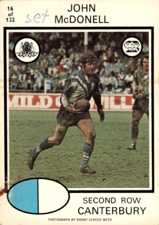 1975 Scanlens Common Card - Base 016 John McDonell Canterbury Berries