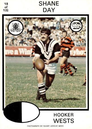 1975 Scanlens Common Card - Base 018 Shane Day Western Suburbs Magpies