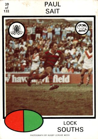1975 Scanlens Common Card - Base 020 Paul Sait South Sydney Rabbitohs