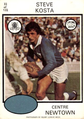 1975 Scanlens Common Card - Base 032 Steve Kosta Newtown Jets