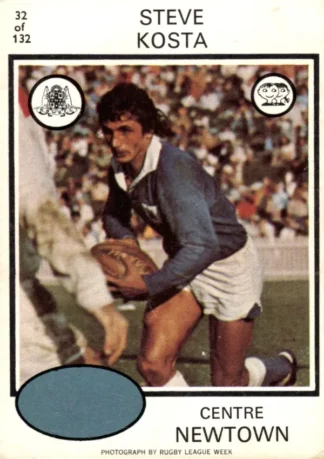 1975 Scanlens Brown Back Card - Base 032 Steve Kosta Newtown Jets