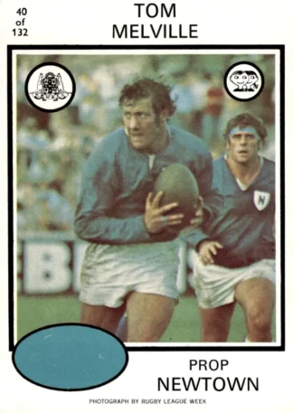 1975 Scanlens Brown Back Card - Base 040 Tom Melville Newtown Jets
