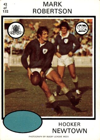 1975 Scanlens Common Card - Base 042 Mark Robertson Newtown Jets
