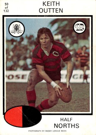 1975 Scanlens Common Card - Base 050 Keith Outten North Sydney Bears