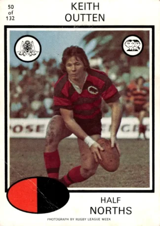 1975 Scanlens Brown Back Card - Base 050 Keith Outten North Sydney Bears