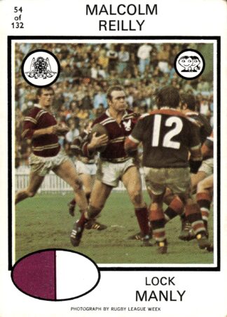 1975 Scanlens Common Card - Base 054 Malcolm Reilly Manly Sea Eagles