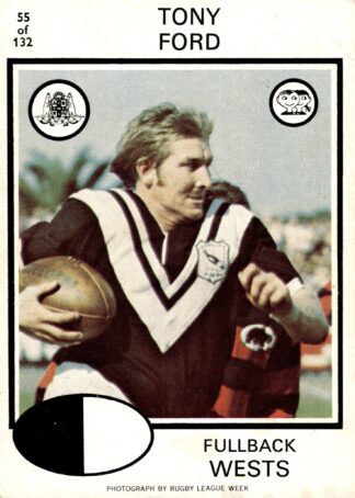 1975 Scanlens Common Card - Base 055 Tony Ford Western Suburbs Magpies