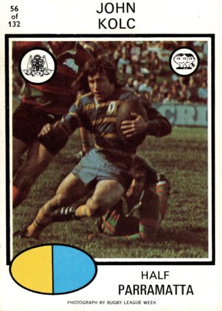1975 Scanlens Common Card - Base 056 John Kolc Parramatta Eels