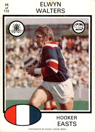 1975 Scanlens Common Card - Base 066 Elwyn Walters Eastern Suburbs Roosters