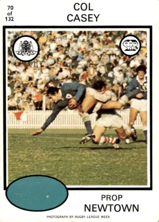 1975 Scanlens Brown Back Card - Base 070 Col Casey Newtown Jets