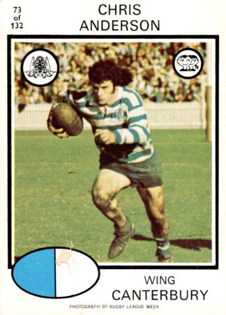 1975 Scanlens Common Card - Base 073 Chris Anderson Canterbury Berries