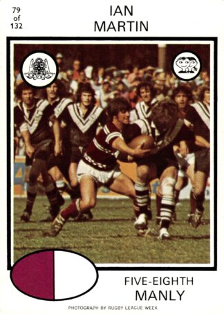 1975 Scanlens Common Card - Base 079 Ian Martin Manly Sea Eagles
