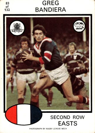 1975 Scanlens Common Card - Base 083 Greg Banderia Eastern Suburbs Roosters