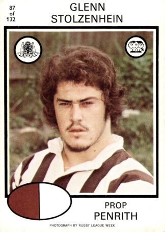 1975 Scanlens Common Card - Base 087 Glenn Stolzenhein Penrith Panthers