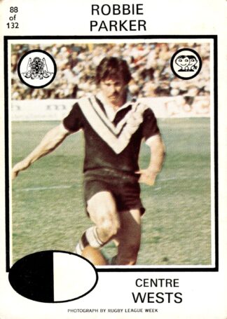 1975 Scanlens Common Card - Base 088 Robbie Parker Western Suburbs Magpies
