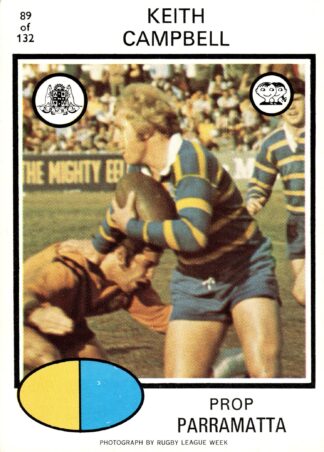 1975 Scanlens Common Card - Base 089 Keith Campbell Parramatta Eels