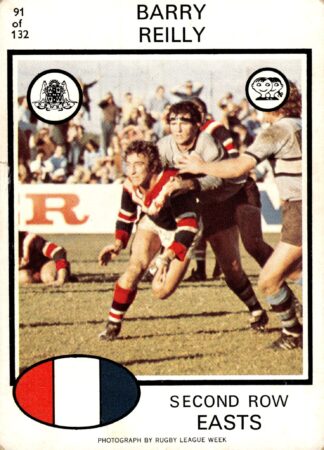 1975 Scanlens Common Card - Base 091 Barry Reilly Eastern Suburbs Roosters