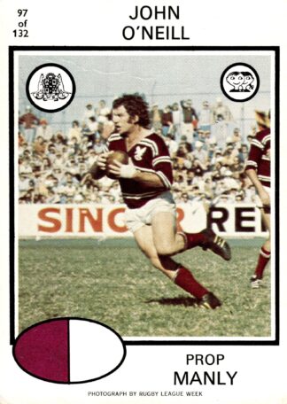 1975 Scanlens Common Card - Base 097 John O'Neill Manly Sea Eagles