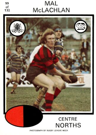 1975 Scanlens Common Card - Base 099 Mal McLachlan North Sydney Bears