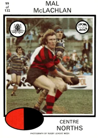 1975 Scanlens Brown Back Card - Base 099 Mal McLachlan North Sydney Bears