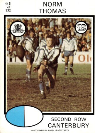 1975 Scanlens Common Card - Base 115 Norm Thomas Canterbury Berries