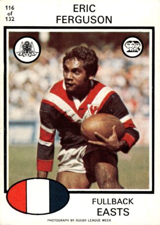 1975 Scanlens Common Card - Base 116 Eric Ferguson Eastern Suburbs Roosters