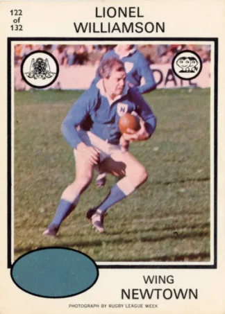 1975 Scanlens Brown Back Card - Base 122 Lionel Williamson Newtown Jets
