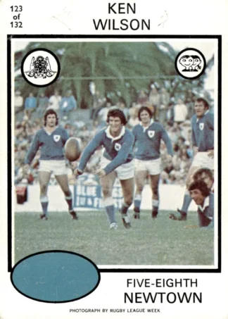 1975 Scanlens Brown Back Card - Base 123 Ken Wilson Newtown Jets