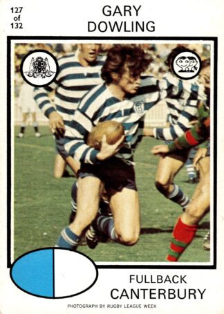 1975 Scanlens Common Card - Base 127 Gary Dowling Canterbury Berries