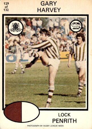 1975 Scanlens Common Card - Base 129 Gary Harvey Penrith Panthers