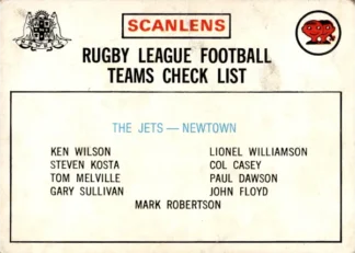 1975 Scanlens Brown Back Card - Checklist 06 Newtown Jets